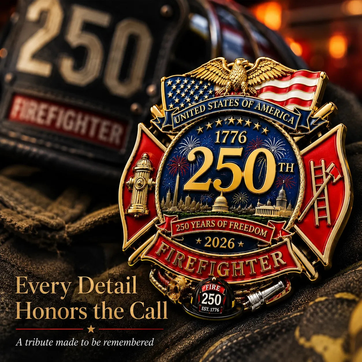 🔥Last Day 49% OFF - 250th Anniversary Firefighter Badge