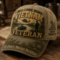 Retro Vietnam Veteran Print Baseball Cap