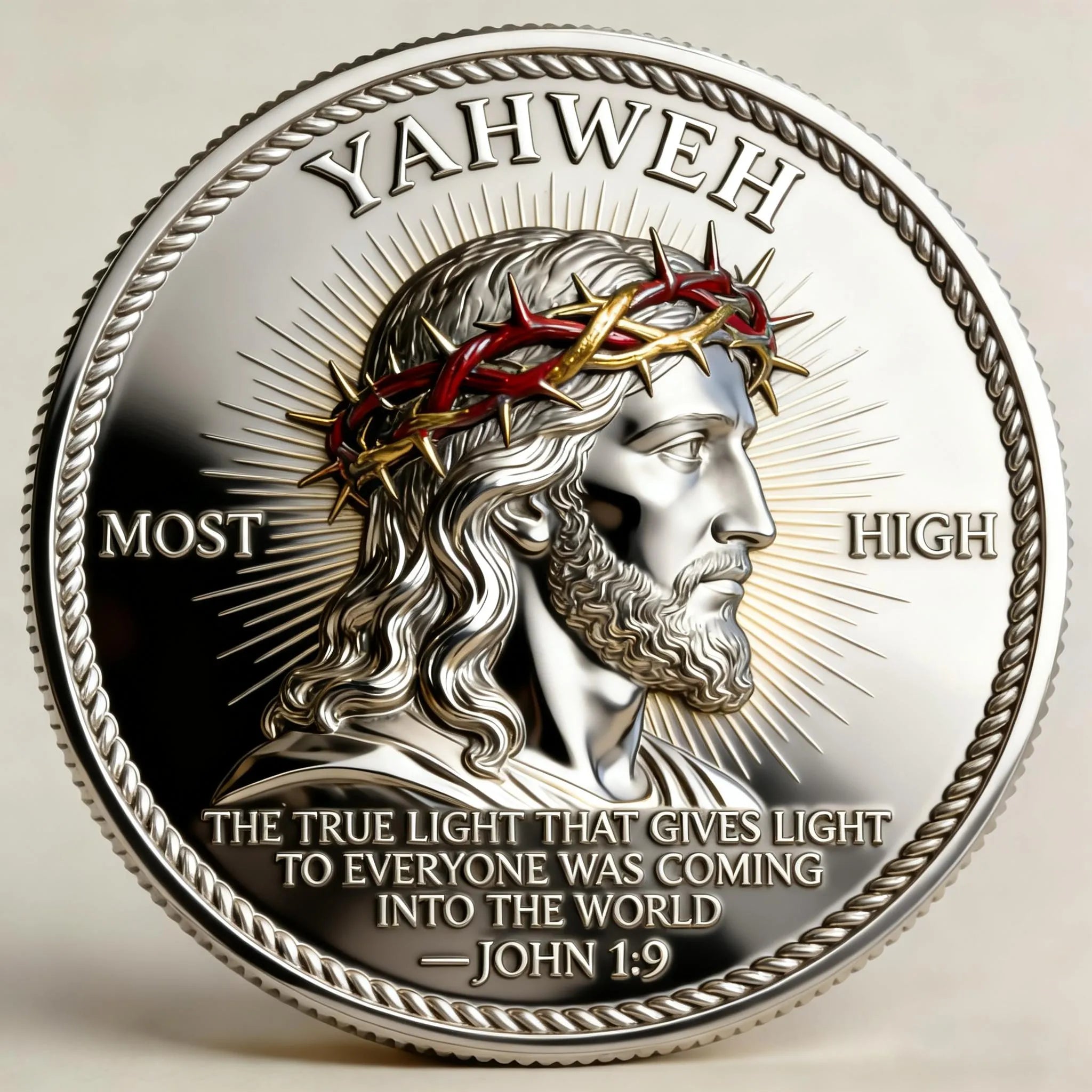 🏆Flash Sale 60% OFF - 🙏“Yahweh – The Living Light” Faith Commemorative Metal Medal