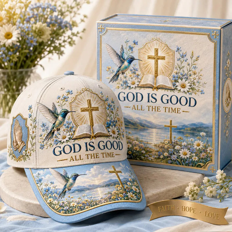 Hummingbird & Floral Faith Print Casual Baseball Cap