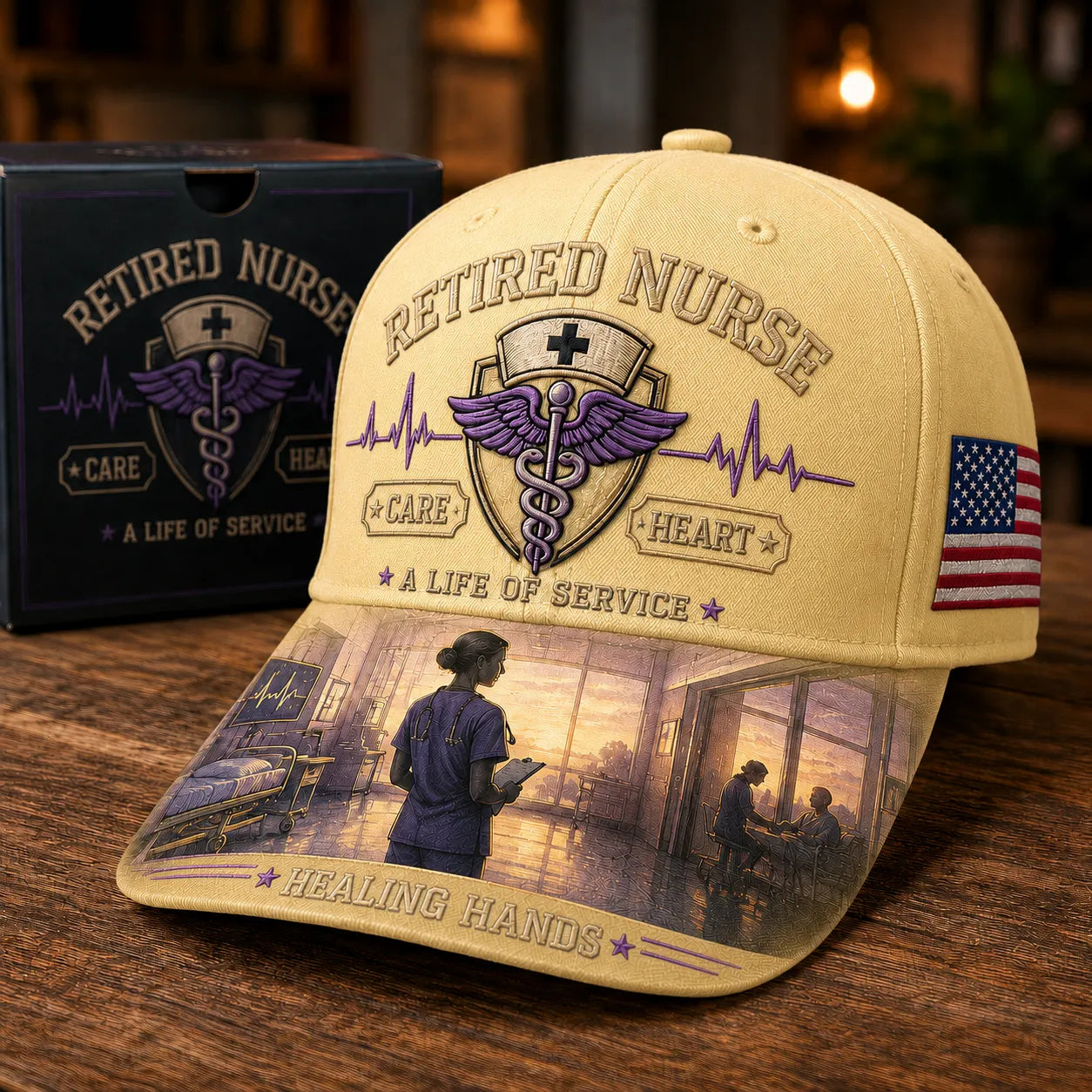 Retired Nurse Healing Hands Commemorative Cap