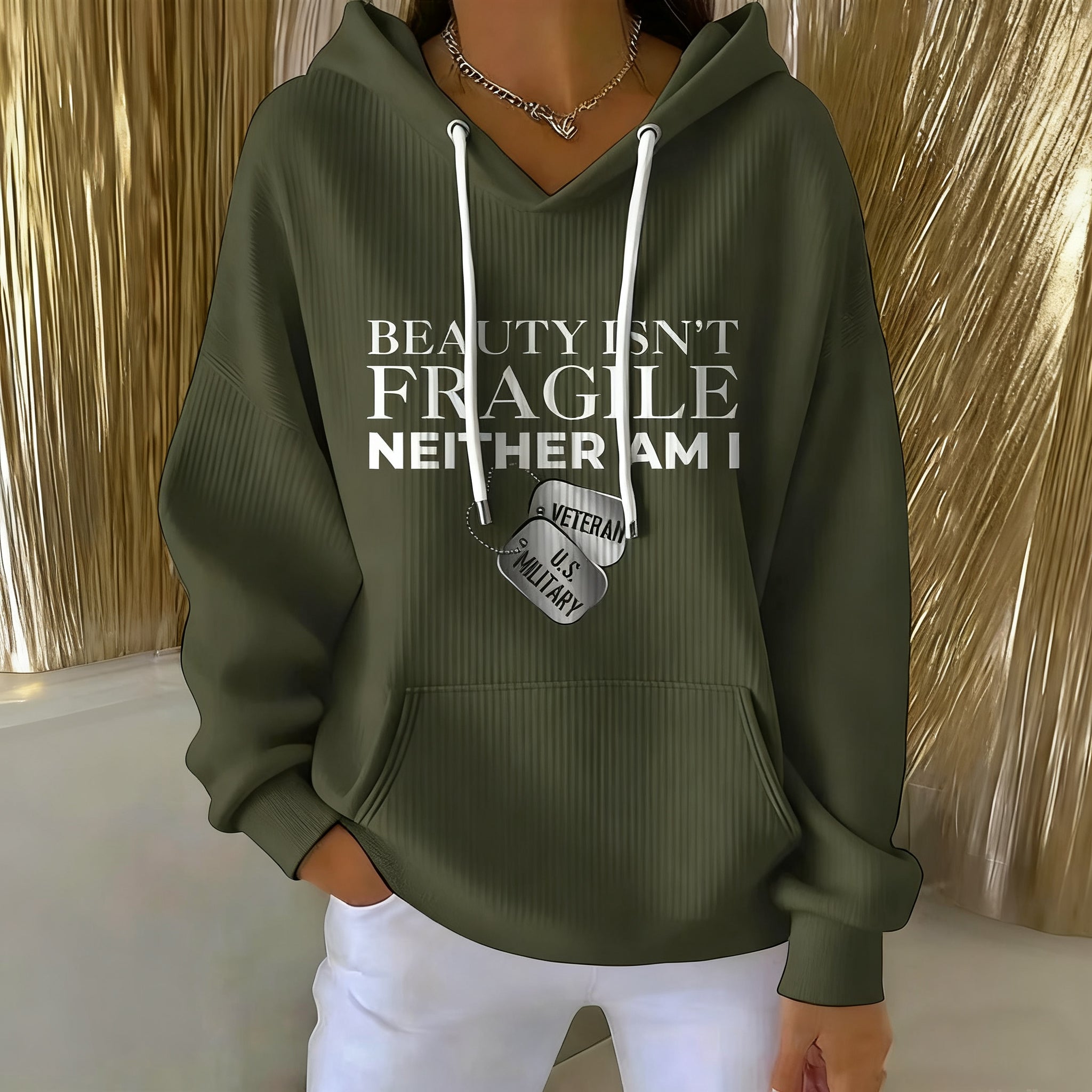 Women'S  Female Veteran Print Casual Sweatshirt