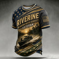 Men's Retro Vietnam Veteran Print Casual T-Shirt