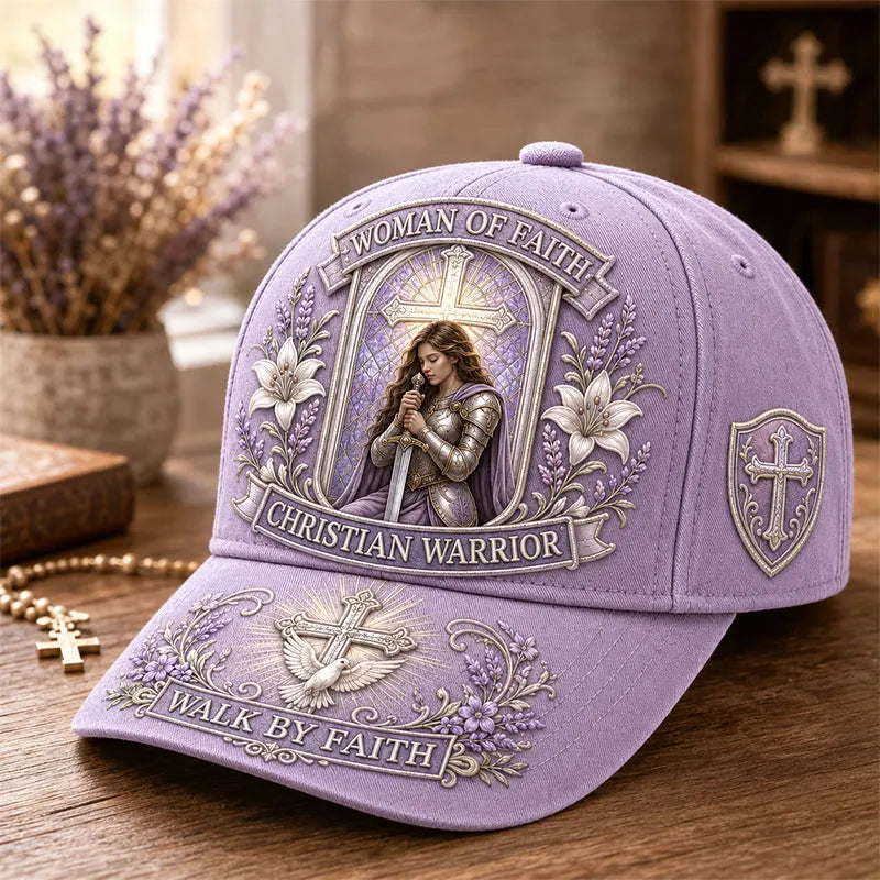 Woman of Faith Christian Warrior Lavender Baseball Cap