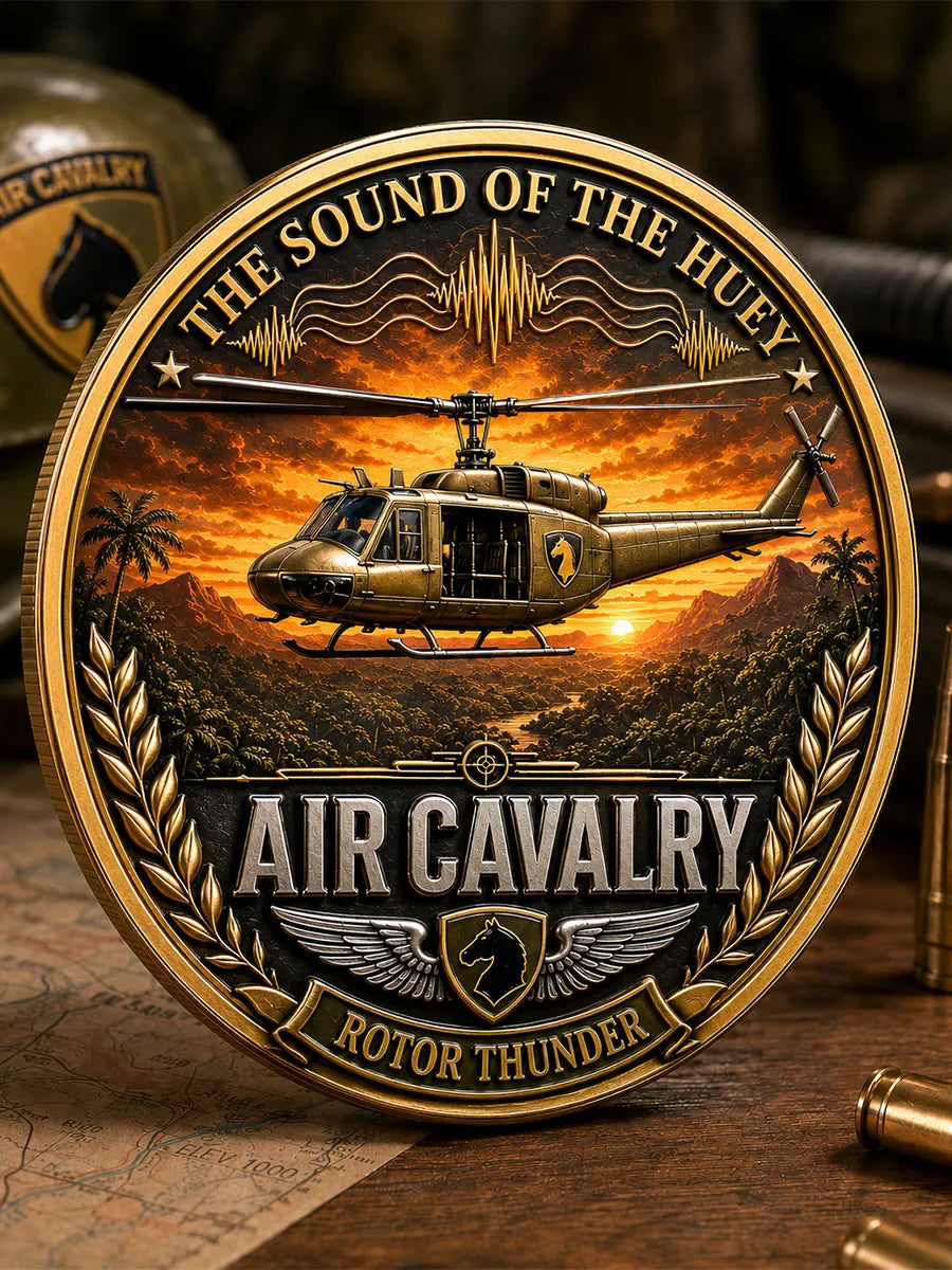 Air Cavalry Huey Helicopter Commemorative Metal Medal