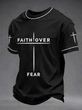 Men's Christian Faith Over Fear Cross Short Sleeve T-shirt