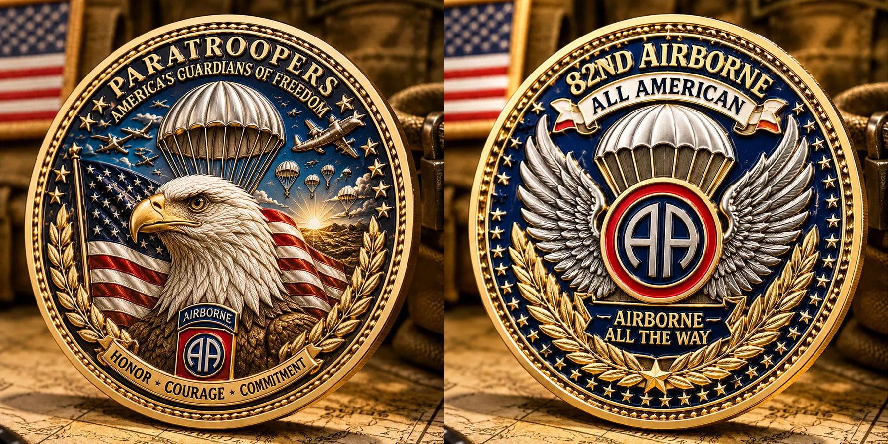82nd Airborne Paratroopers Commemorative Metal Medal