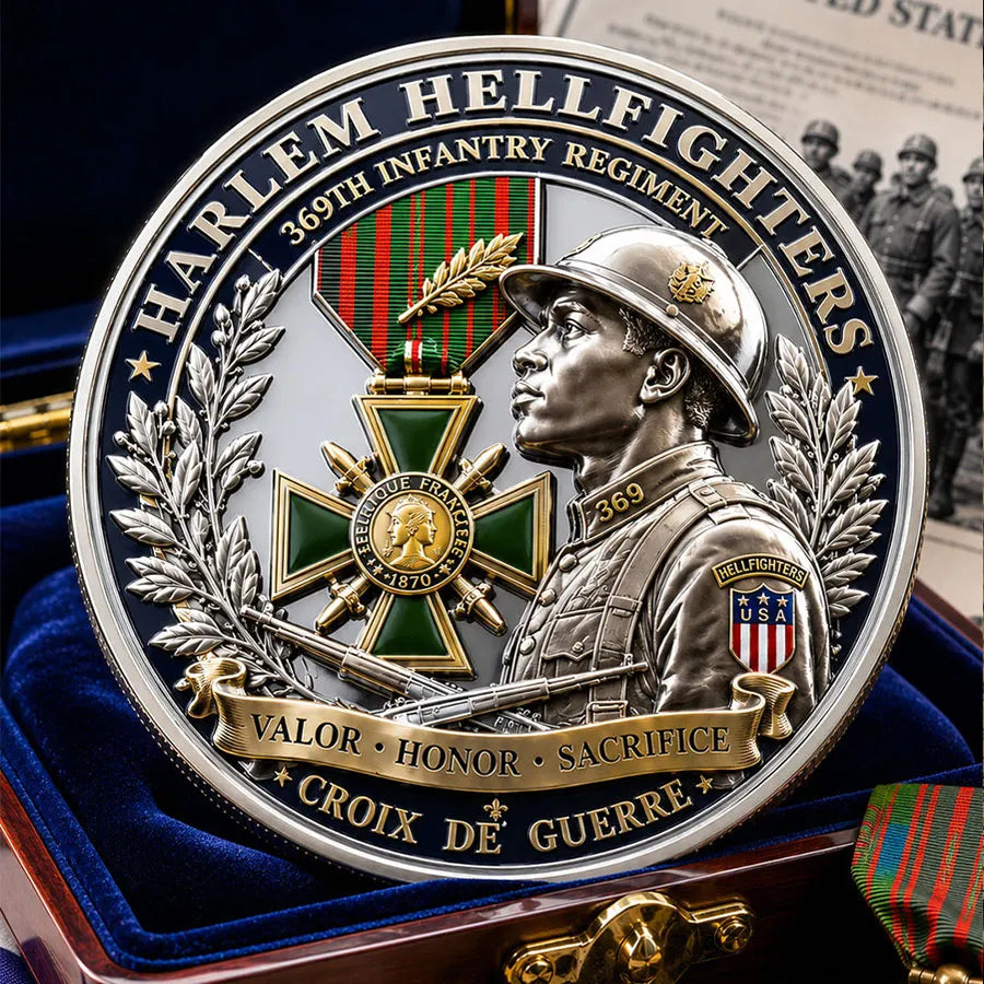 Harlem Hellfighters Commemorative Metal Medal – 369th Infantry Regiment Tribute