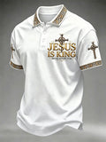 Men's Faith Cross Printed Polo Shirt