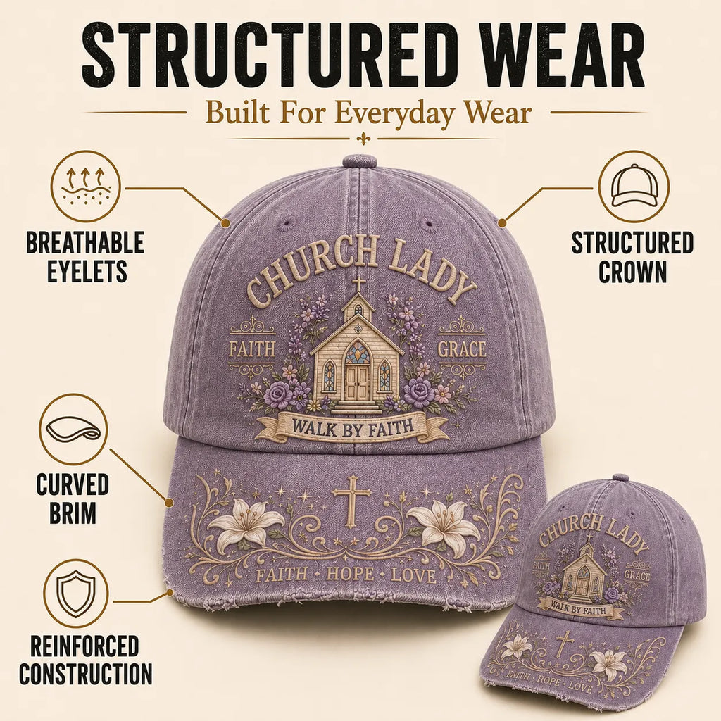 ⛪ Church Lady Walk By Faith Cap