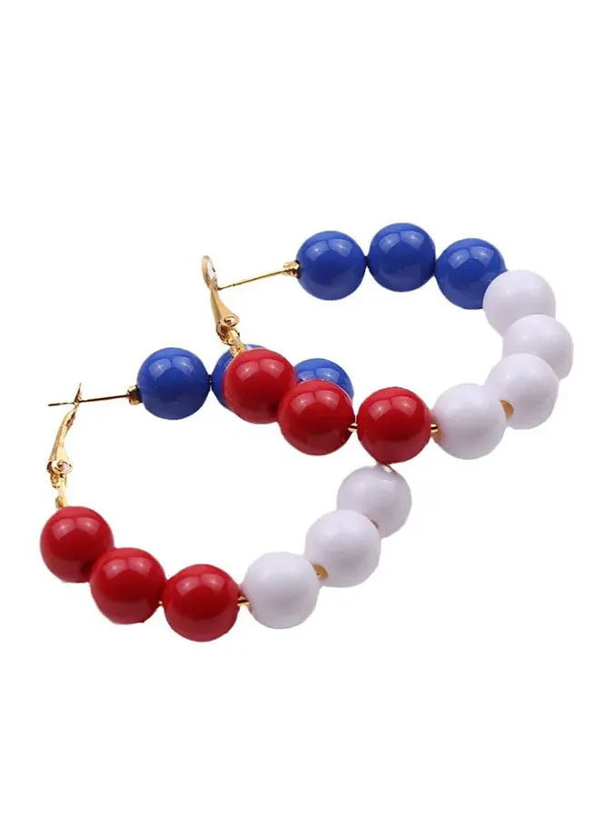 250Th Anniversary Red, Blue, And White Earrings For American Women