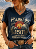 Women's Colorado Strong Cotton And Linen V Neck Top