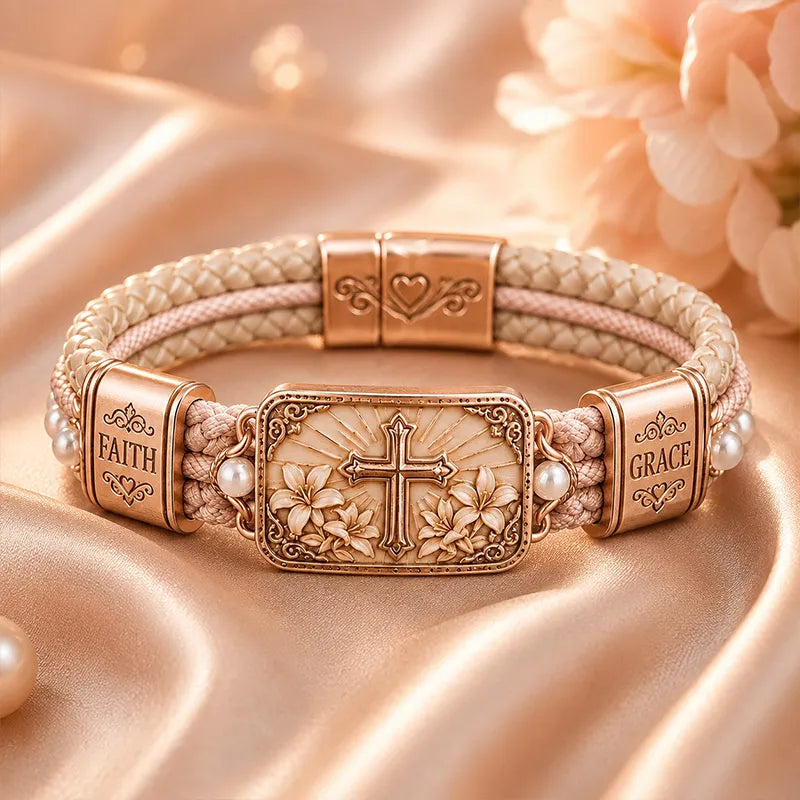 Gentle, Soothing, Faith-Inspired Style: Women's Woven Cross Bracelet