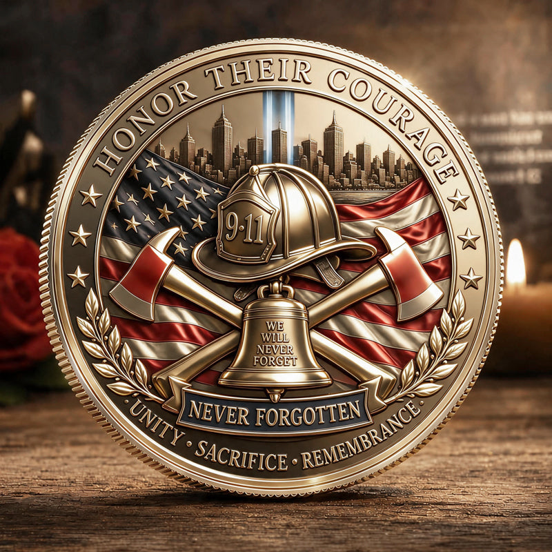 Never Forget 9.11 Memorial Commemorative Metal Medal
