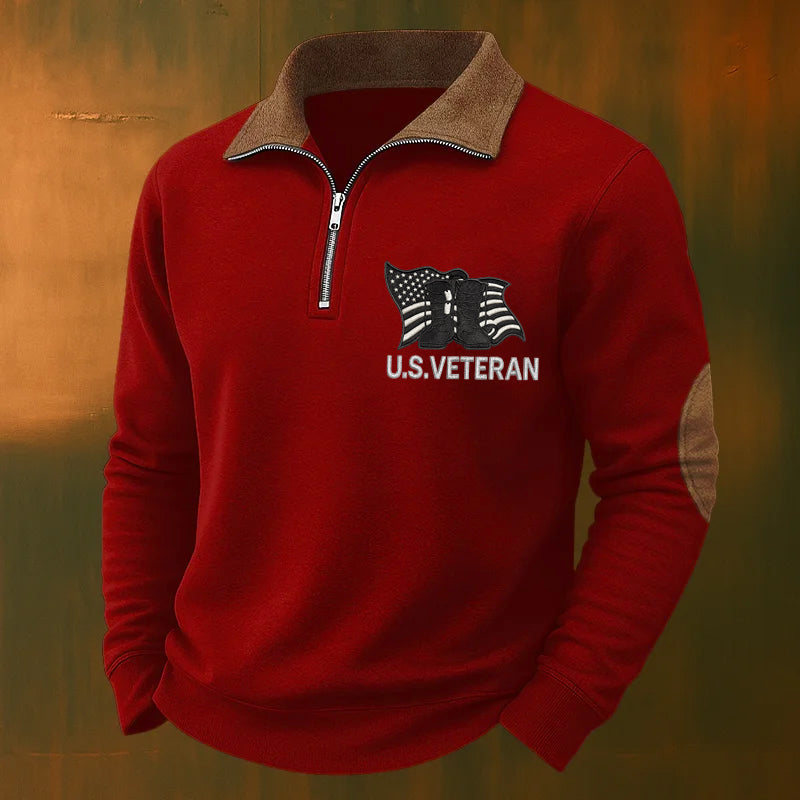 Men's Veteran Casual Zipper Sweatshirt