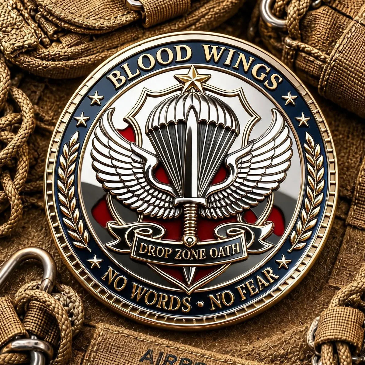 Blood Wings Drop Zone Oath Commemorative Metal Medal