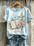 Women's faith element pattern printed casual short-sleeve T-shirt