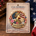 U.S. Veteran Patriotic Floral Rhinestone Brooch Pin