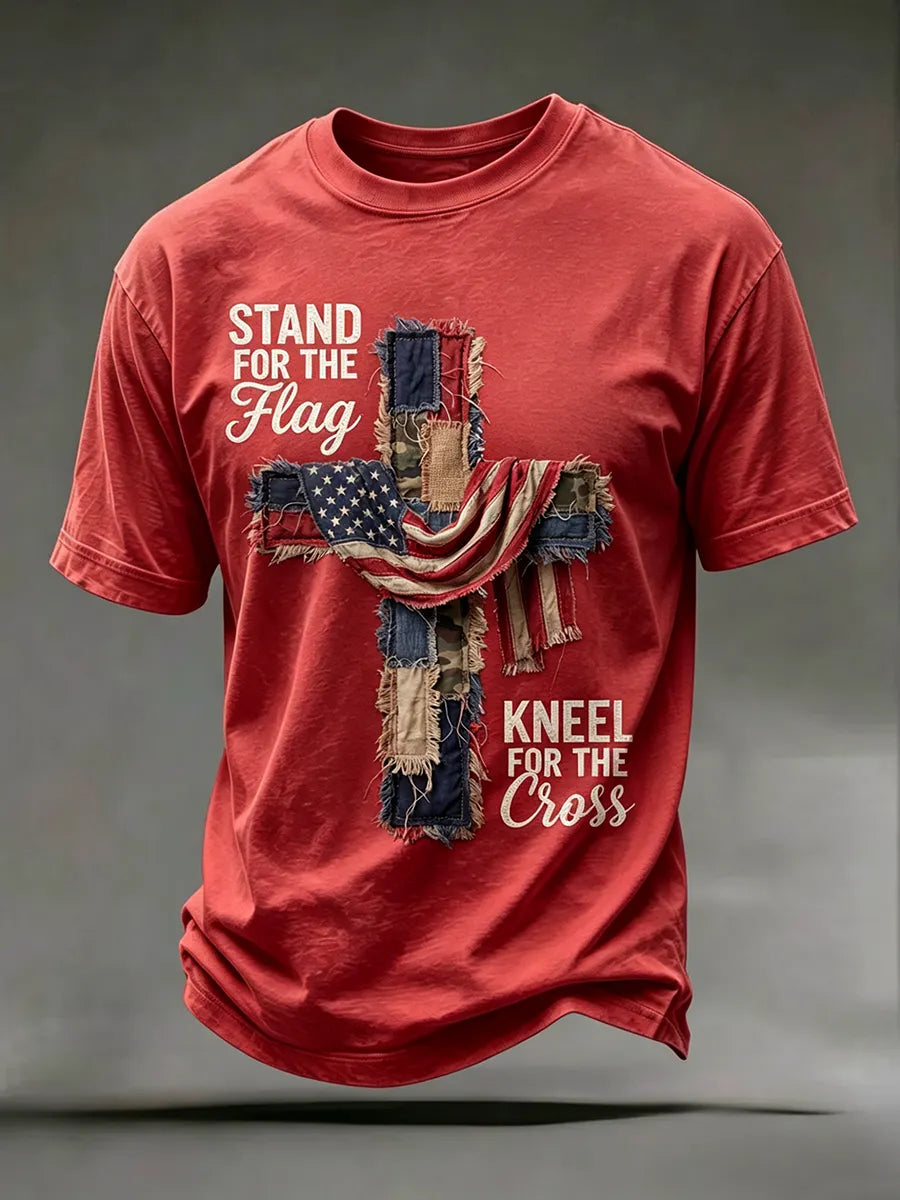 Religious Faith Cross Jesus Casual Printed Round Neck T-Shirt