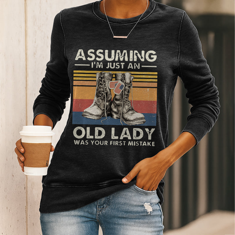 Women's Veteran Print Casual Sweatshirt