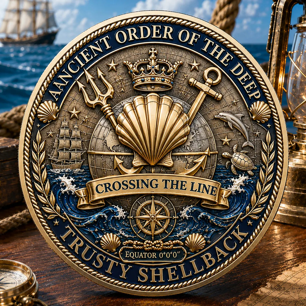 King Neptune  Crossing the Line  Commemorative Metal Medal