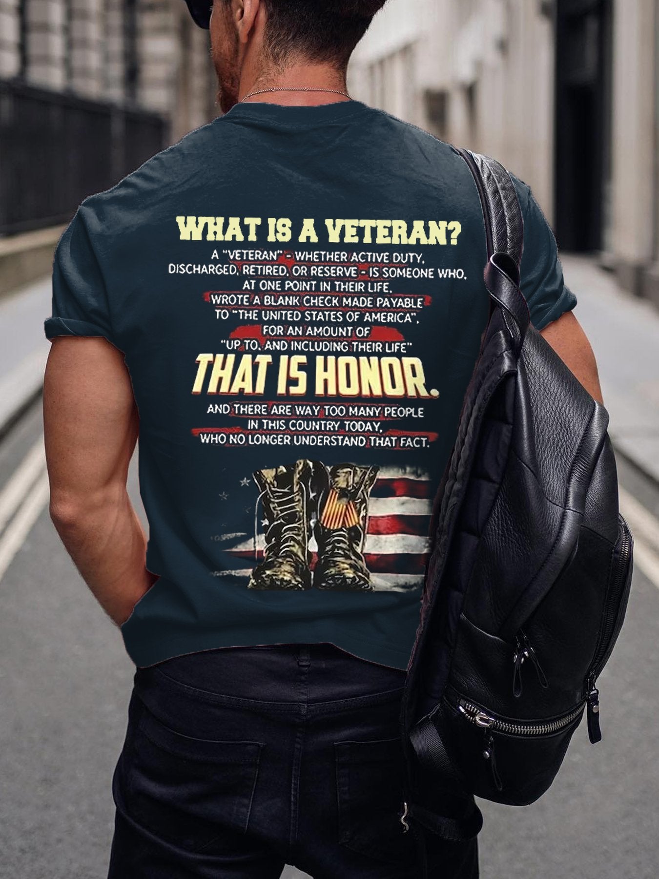 Men's Veterans Day Printed Crew Neck Short Sleeve T-Shirt