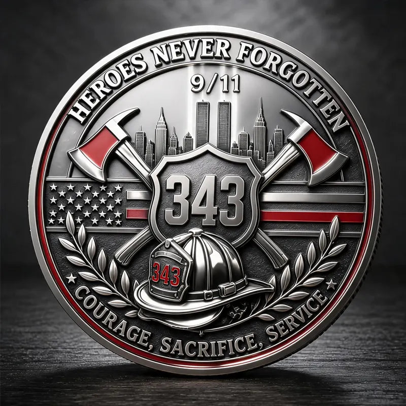 Never Forget 9.11.2001 First Responders Commemorative Metal Medal