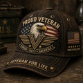 Retro Veteran Print Baseball Cap