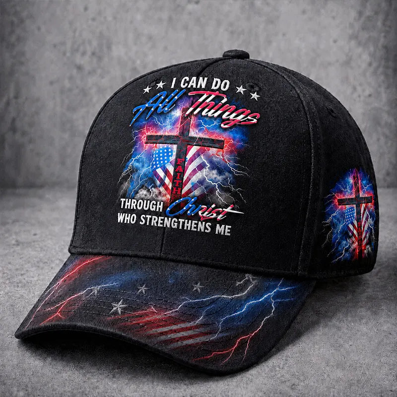 Christian Faith Lightning Cross Baseball Cap