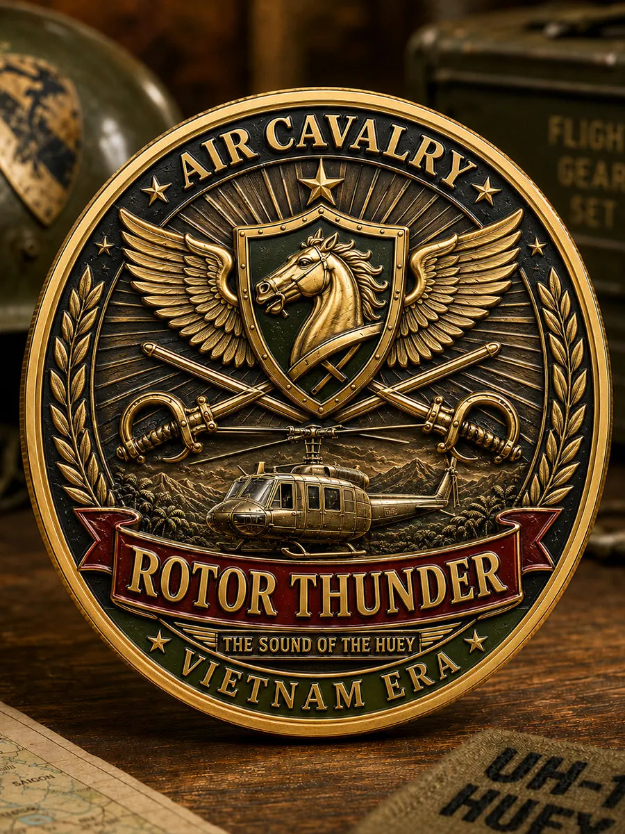 Air Cavalry “Rotor Thunder” Vietnam Era Commemorative Metal Medal