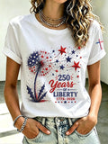Women's America 250 1776-2026 Freedom  Faith Print T-shirt