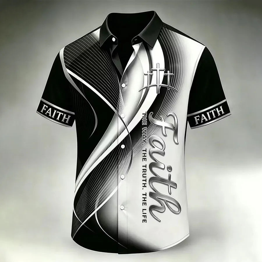 Men's Faith Print Casual Shirt