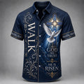 Men's Religious Faith Cross Printed Casual Shirt