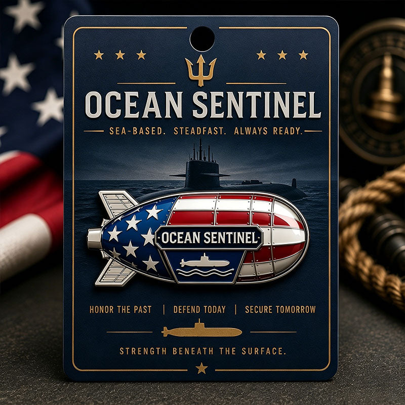 Ocean Sentinel Patriotic Submarine Pin