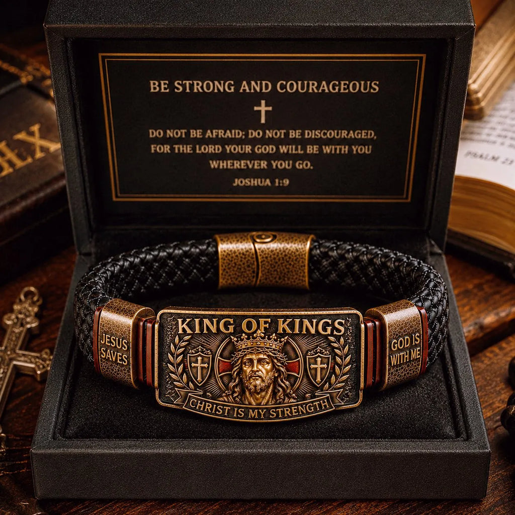 🔥LAST DAY 50% OFF -- ✝️CHRIST IS MY STRENGTH: The Daily Reminder Bracelet for Men of Faith