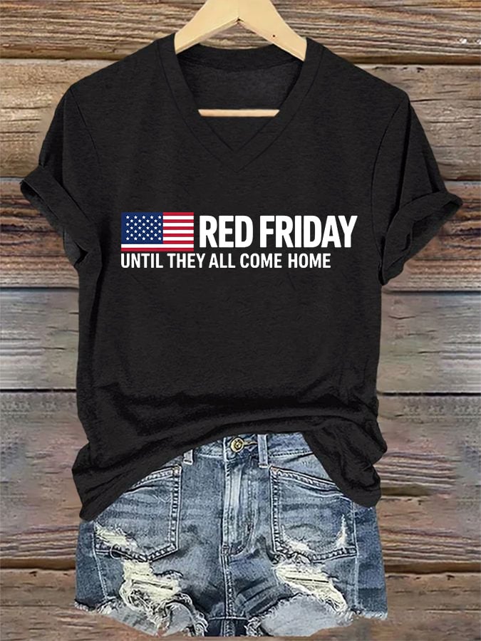 Women's Red Friday Print T-shirt