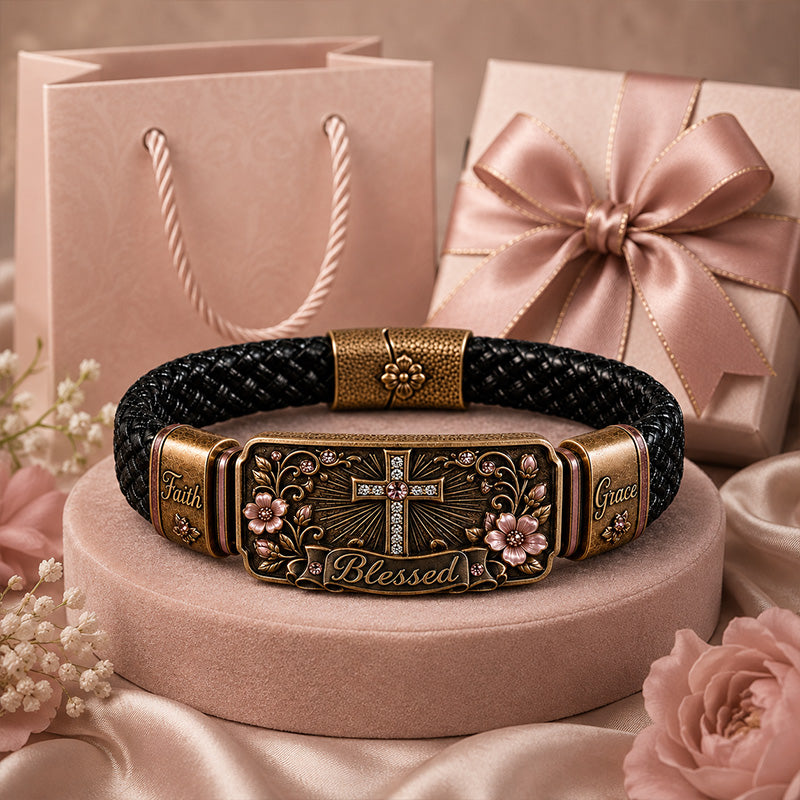 Retro Faith-Inspired Style: Women's Woven Cross Bracelet