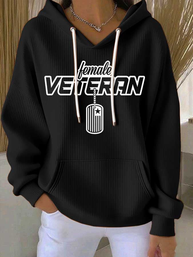 Women's Veteran Print Casual Sweatshirt