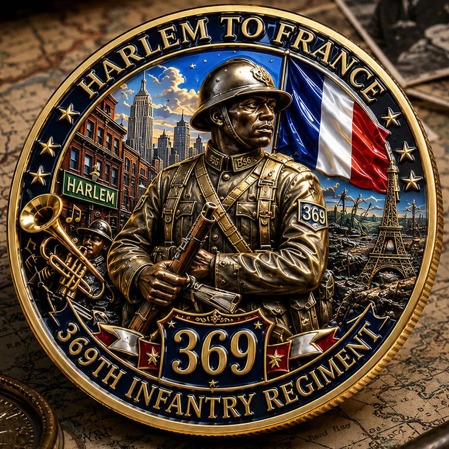 Harlem to France 369th Infantry Regiment Commemorative Metal Medal