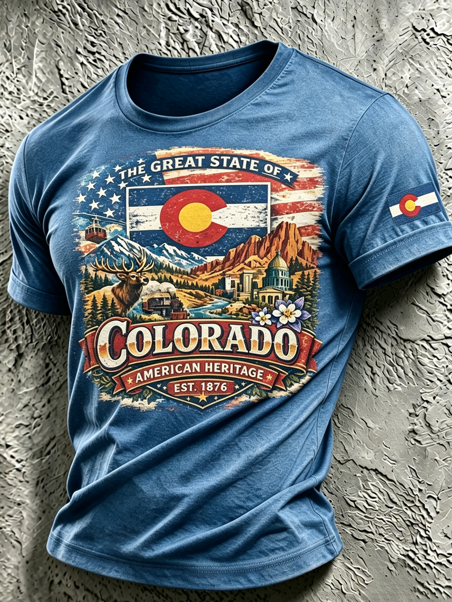 Men's Colorado Strong Print Short Sleeve T-Shirt