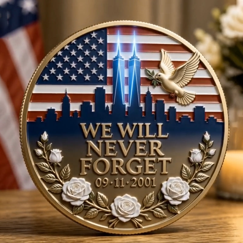 Never Forget 9.11 Memorial Commemorative Metal Medal