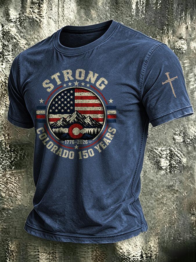 Male COLORADO STRONG Printed T-Shirt