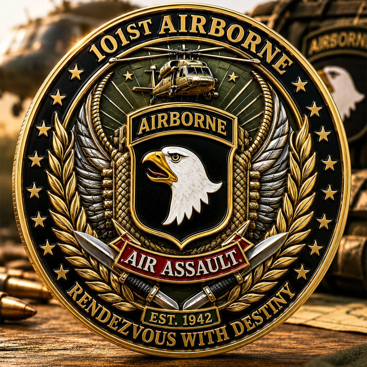 101st Airborne Air Assault Commemorative Metal Medal