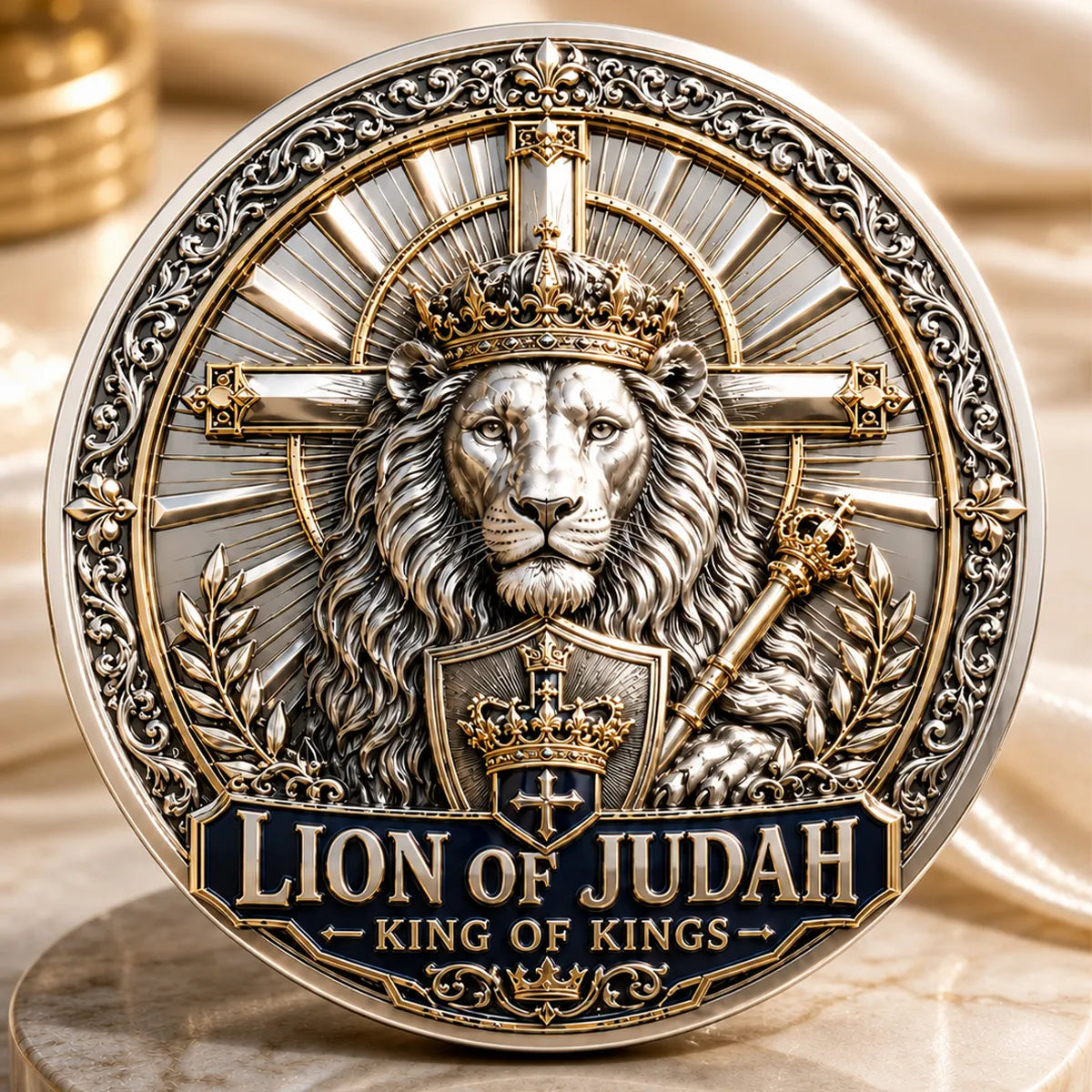 Lion of Judah Commemorative Metal Medal