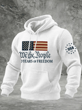Men's Casual Printed Checkered Hooded Sweatshirt