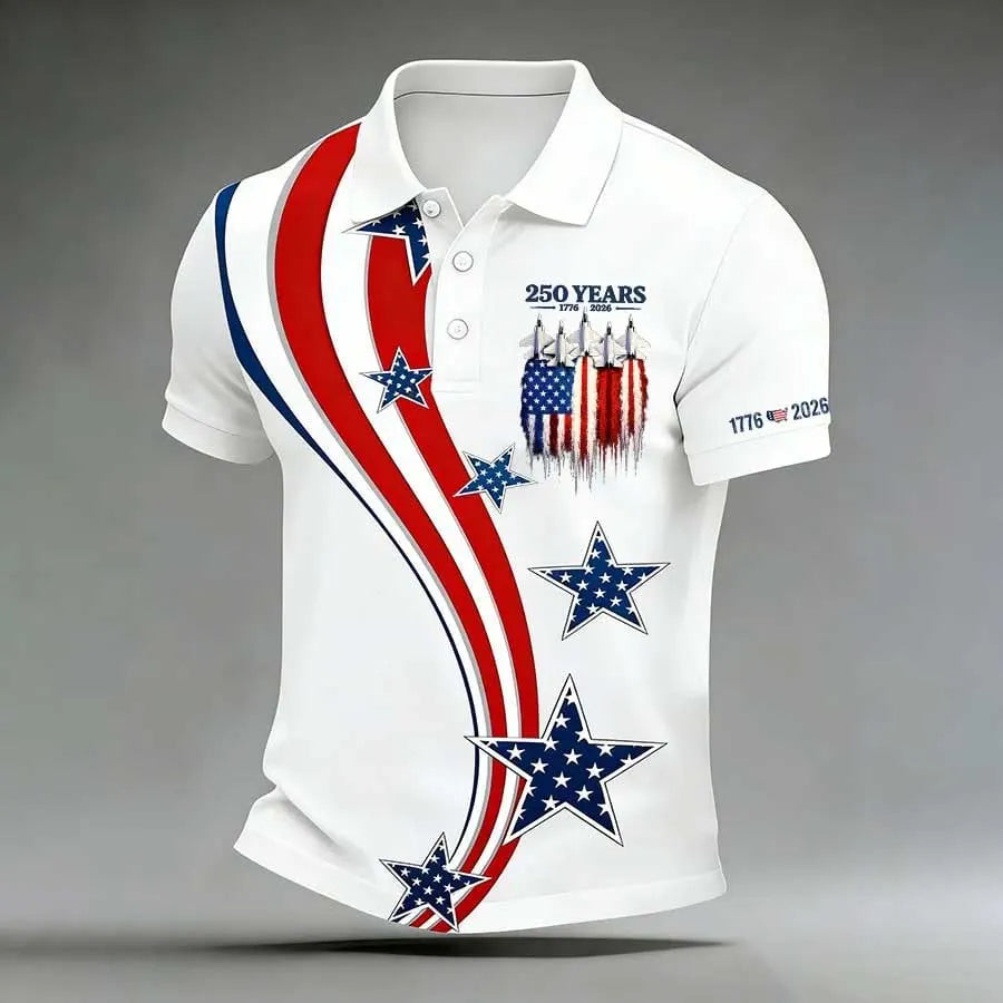 Men's USA 250th Anniversary Print Polo Shirt