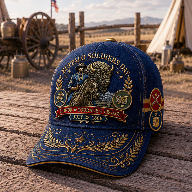 Buffalo Soldiers Day July 28, 1866 U.S. Cavalry Buffalo Relief Baseball Cap