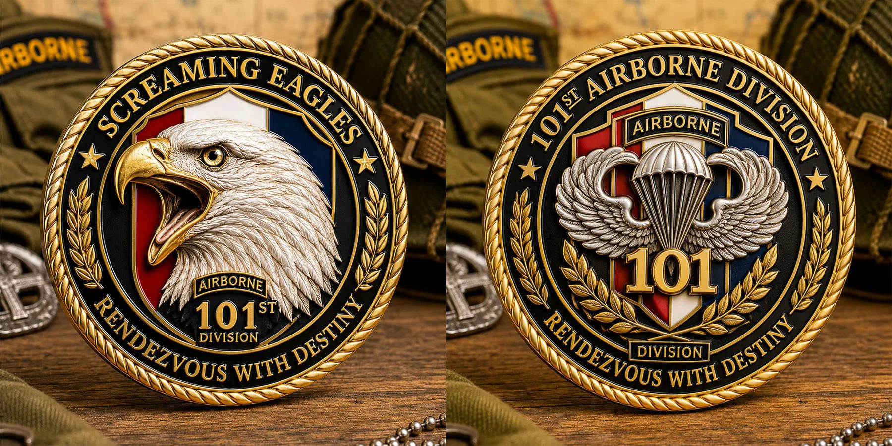 101st Airborne Division Screaming Eagles Commemorative Metal Medal