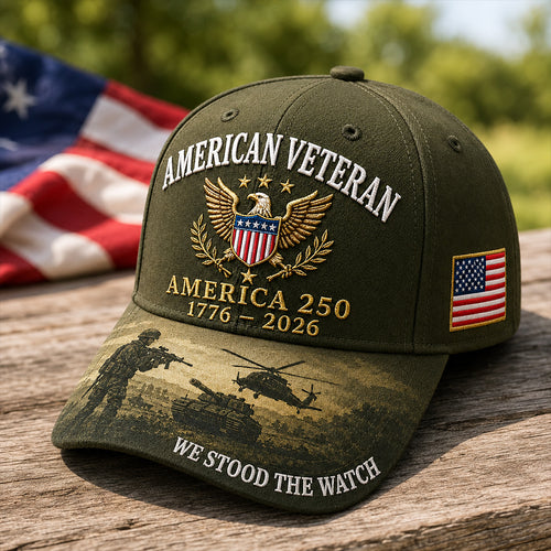 250 Years of Freedom Veteran Cap – Patriotic Eagle Embroidered America 250 Hat
