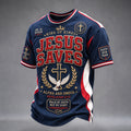 Men's Retro Faith Print  Casual T-Shirt